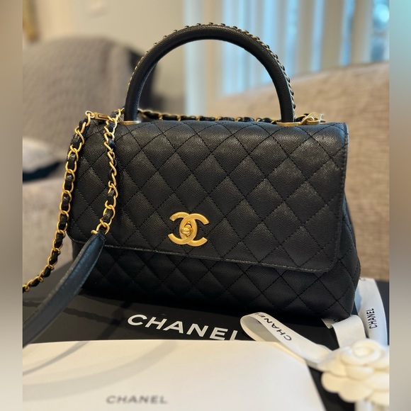 Chanel Caviar Coco Top Handle Bag NEWš„LIMITED EDITION š„23P Latest collection - Picture 9 of 16
